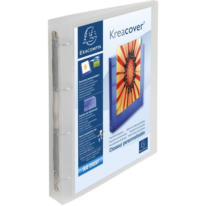 Raccoglitore ad anelli A4 Chromaline Krea Cover 30 mm bianco trasparente