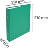 Raccoglitore ad anelli in robusto cartone laminato PP da 1,8 mm, 2 anelli da 30 mm, dorso da 40 mm, per formato DIN A5 Verde
