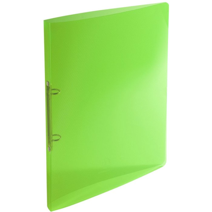 Raccoglitore ad anelli in PP 500? con 2 anelli 15 mm, dorso 20 mm, cristallo, per formato DIN A4 Verde
