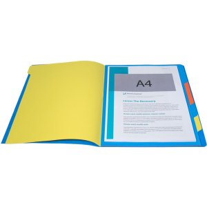 Organizzatore in cartone Manila 400g pinzato con 7 scomparti e banda elastica, per formato din a4 colori assortiti
