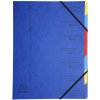 Organizzatore in cartone Manila 400g pinzato con 7 scomparti e banda elastica, per formato din a4 colori assortiti