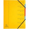 Organizzatore in cartone Manila 400g pinzato con 7 scomparti e banda elastica, per formato din a4 colori assortiti