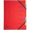 Organizzatore in cartone Manila 400g pinzato con 7 scomparti e banda elastica, per formato din a4 colori assortiti