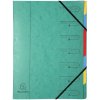 Organizzatore in cartone Manila 400g pinzato con 7 scomparti e banda elastica, per formato din a4 colori assortiti