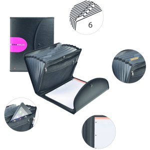 Cartella a4 Exafolio 6 pezzi nero