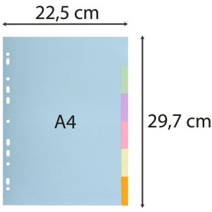 Tab A4 cartone riciclato 6 pezzi