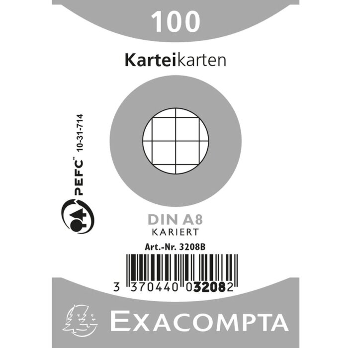 Schede non perforate, DIN A8 52x74 mm, 205 g, quadrate Bianco