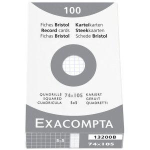 Confezione da 100 cartoncini non perforati, DIN A7...