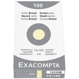 Schede A7 quadrate non perforate 100 pezzi giallo