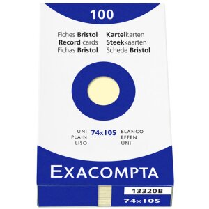 Confezione da 100 cartoncini non perforati, DIN A7...