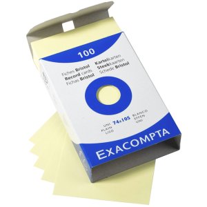Confezione da 100 cartoncini non perforati, DIN A7 74x105mm, 205g, bianco Giallo