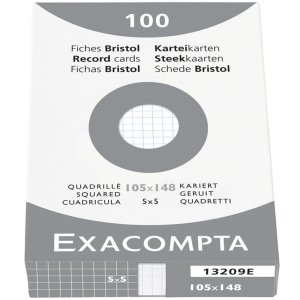 Confezione da 100 schedari non perforati DIN A6 105x148mm...
