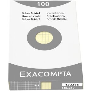 Schede Exacompta A5 a scacchiera non perforate 100 pezzi...