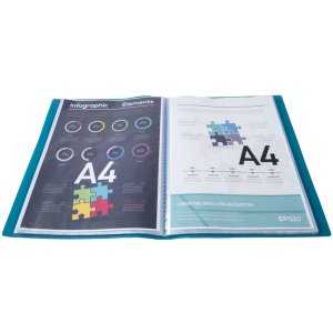 Cartella A4 10 maniche verde