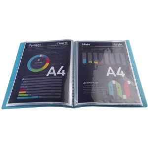 Cartella di visualizzazione in robusto PP 800µ con 30 tasche Linicolor, per formato DIN A4 colori assortiti