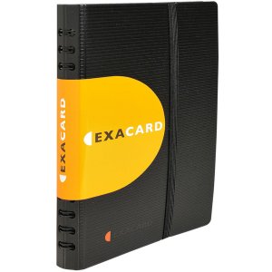 Libro per biglietti da visita Exacard con 20 buste rimovibili per 120 biglietti Exactive, 20x14,5cm Nero