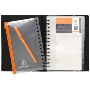 Libro per biglietti da visita Exacard con 20 buste rimovibili per 120 biglietti Exactive, 20x14,5cm Nero