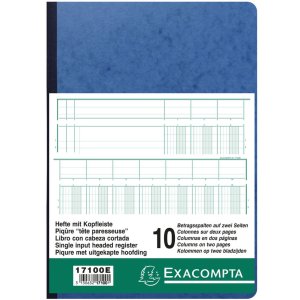 Quaderno rilegato a più colonne con 10 colonne su 2 pagine e 34 righe 40 fogli, 110g, DIN A4