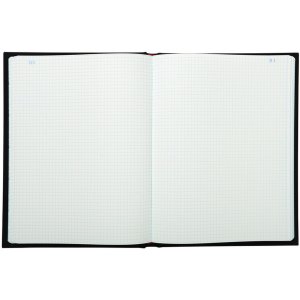 Blocco note con copertina in lino laminato, DIN A4, 100 fogli, 110g, a scacchiera