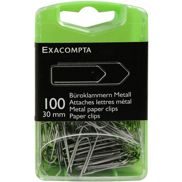 Scatola di 100 graffette in metallo, 30mm argento
