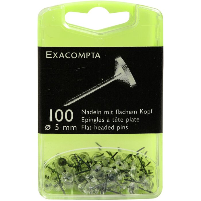 Aghi a testa piatta Ø 5 mm 100 pezzi cristallino