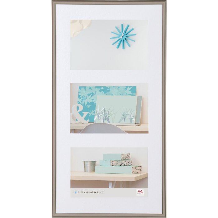 Walther Cornice da galleria in plastica New Lifestyle acciaio 3 foto 13x18 cm