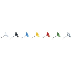 Aghi a testa piatta in blister 50 pezzi colori assortiti