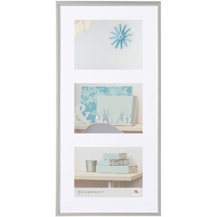 Walther Galleria Cornice New Lifestyle argento 3 foto 13x18 cm