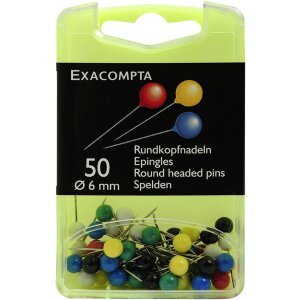 Aghi a testa tonda in blister 50 pezzi colori assortiti