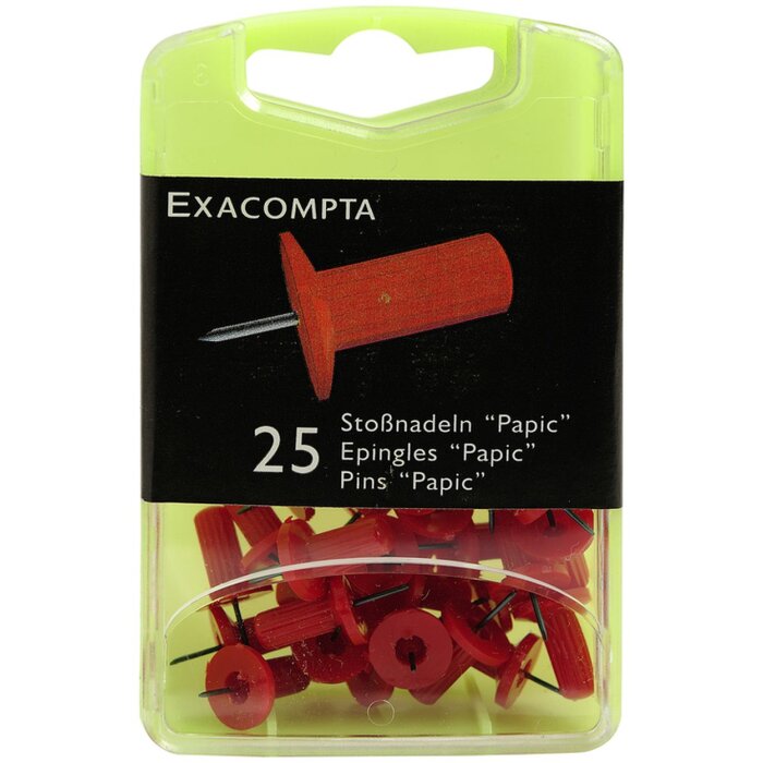 Scatola blister di spille da bacheca 25 pezzi rosso