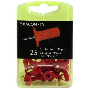 Scatola blister di spille da bacheca 25 pezzi rosso