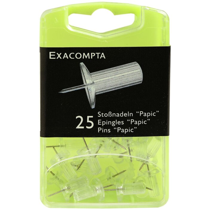 Scatola blister di spille da bacheca 25 pezzi cristallino