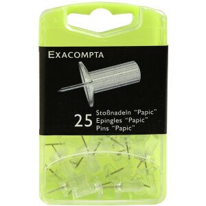 Scatola blister di spille da bacheca 25 pezzi cristallino