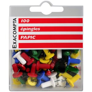 Pinboard pins in blister 10 pezzi colori assortiti