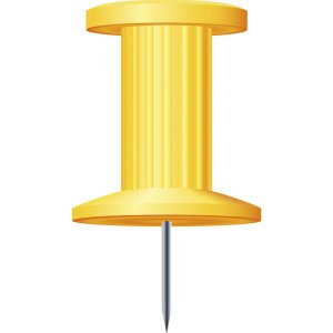 Scatola blister di spilli per lavagna 25 pezzi giallo