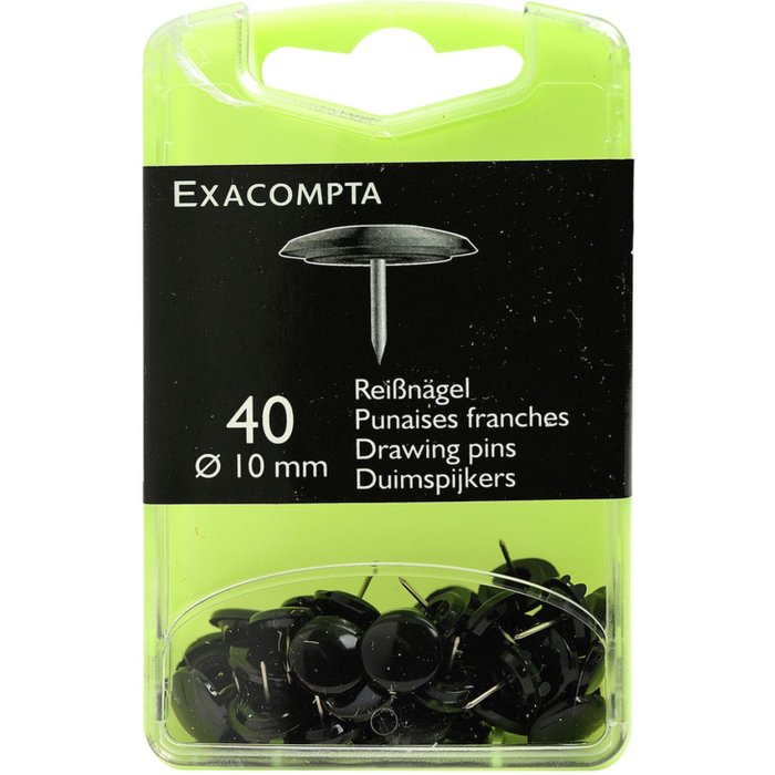 Perni da disegno Exacompta Ø10 mm nero 40 pezzi