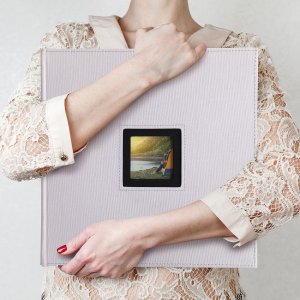 Walther Album fotografico in lino NERO BIANCO 30x30 grigio 50 pagine nere
