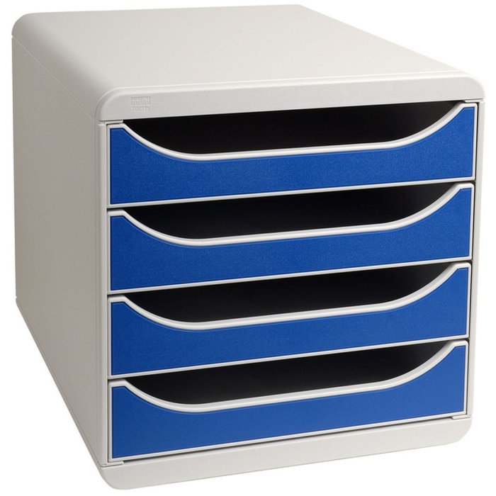 Cassettiera Big-Box Classic grigio chiaro-blu