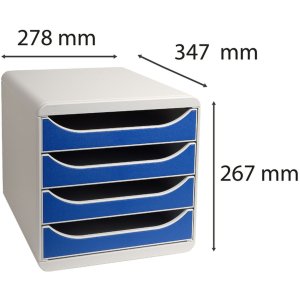 Cassettiera Big-Box Classic grigio chiaro-blu