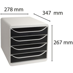 Cassettiera Big-Box Classic grigio chiaro-nero