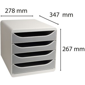 Cassettiera Big-Box Classic grigio chiaro-grigio pietra