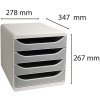 Cassettiera Big-Box Classic grigio chiaro-grigio pietra