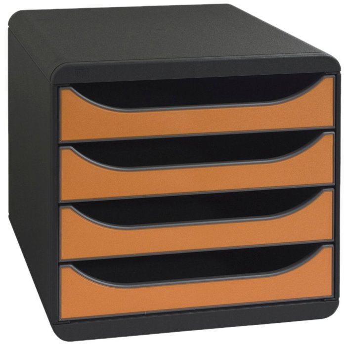 Cassettiera Big-Box Classic grigio topo-mandarino