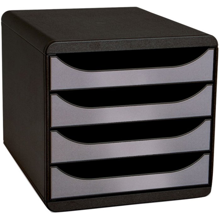 Cassettiera Big-Box Classic nero-argento metallizzato