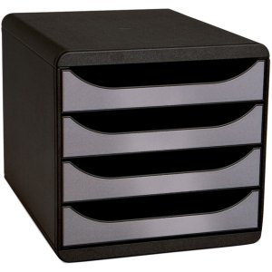 Cassettiera Big-Box Classic nero-argento metallizzato