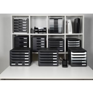 Cassettiera Big-Box Classic nero-argento metallizzato