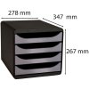 Cassettiera Big-Box Classic nero-argento metallizzato