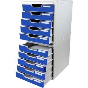 Cassettiera A4+ con 5 cassetti grigio chiaro-blu