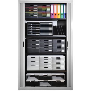Cassettiera A4+ con 5 cassetti grigio chiaro-grigio pietra