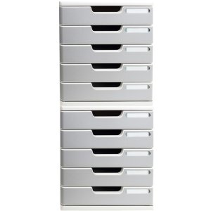 Cassettiera A4+ con 5 cassetti grigio chiaro-grigio pietra